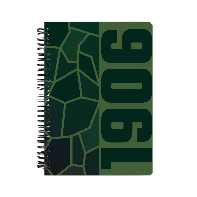 1906 Year Notebook (Olive Green, A5 Size, 100 Pages, Ruled)