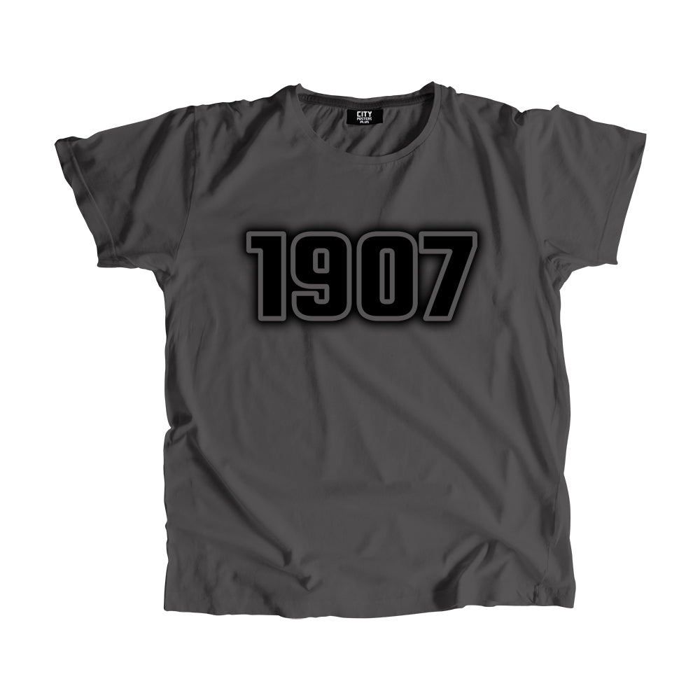 1907 Year Men Unisex T-Shirt (Charcoal Grey)