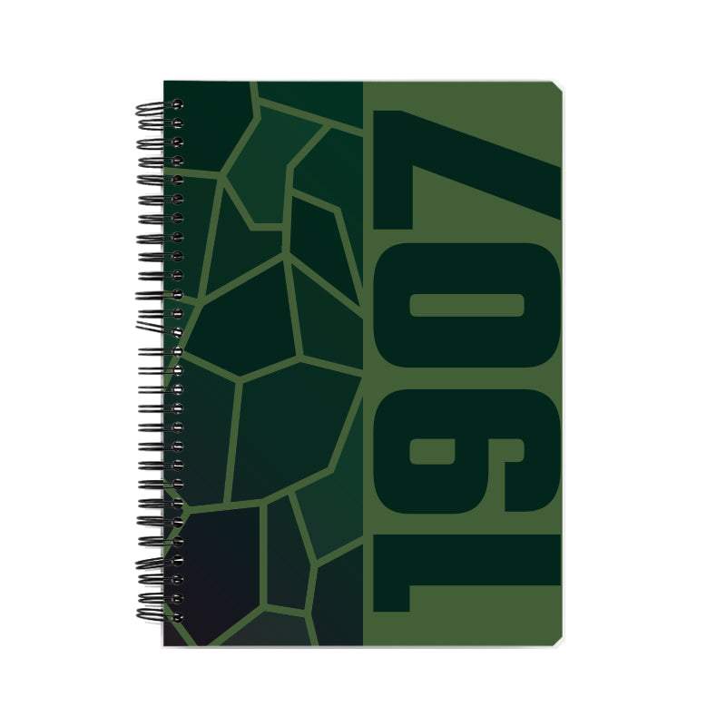 1907 Year Notebook (Olive Green, A5 Size, 100 Pages, Ruled)