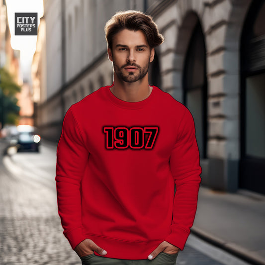 1907 Year Men Unisex Sweatshirt (Red)
