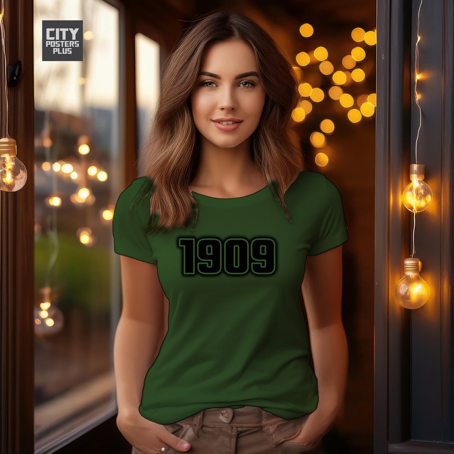1909 Year Women T-Shirt (Olive Green)
