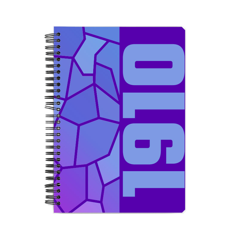 1910 Year Notebook (Purple, A5 Size, 100 Pages, Ruled)