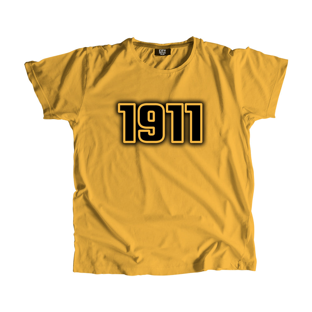 1911 Vintage Heritage Year Men Unisex T-Shirt (Golden Yellow)
