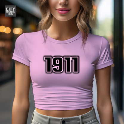 1911 Vintage Birth Year Women Crop Top | City Posters Plus