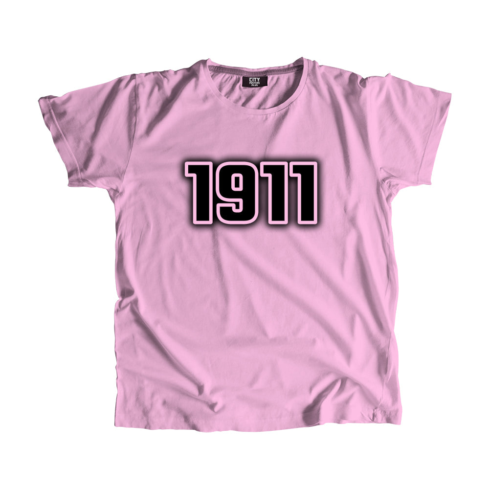 1911 Vintage Heritage Year Men Unisex T-Shirt (Light Pink)