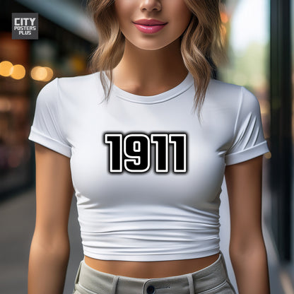 1911 Vintage Birth Year Women Crop Top | City Posters Plus