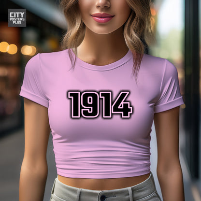 1914 Vintage Birth Year Women Crop Top | City Posters Plus