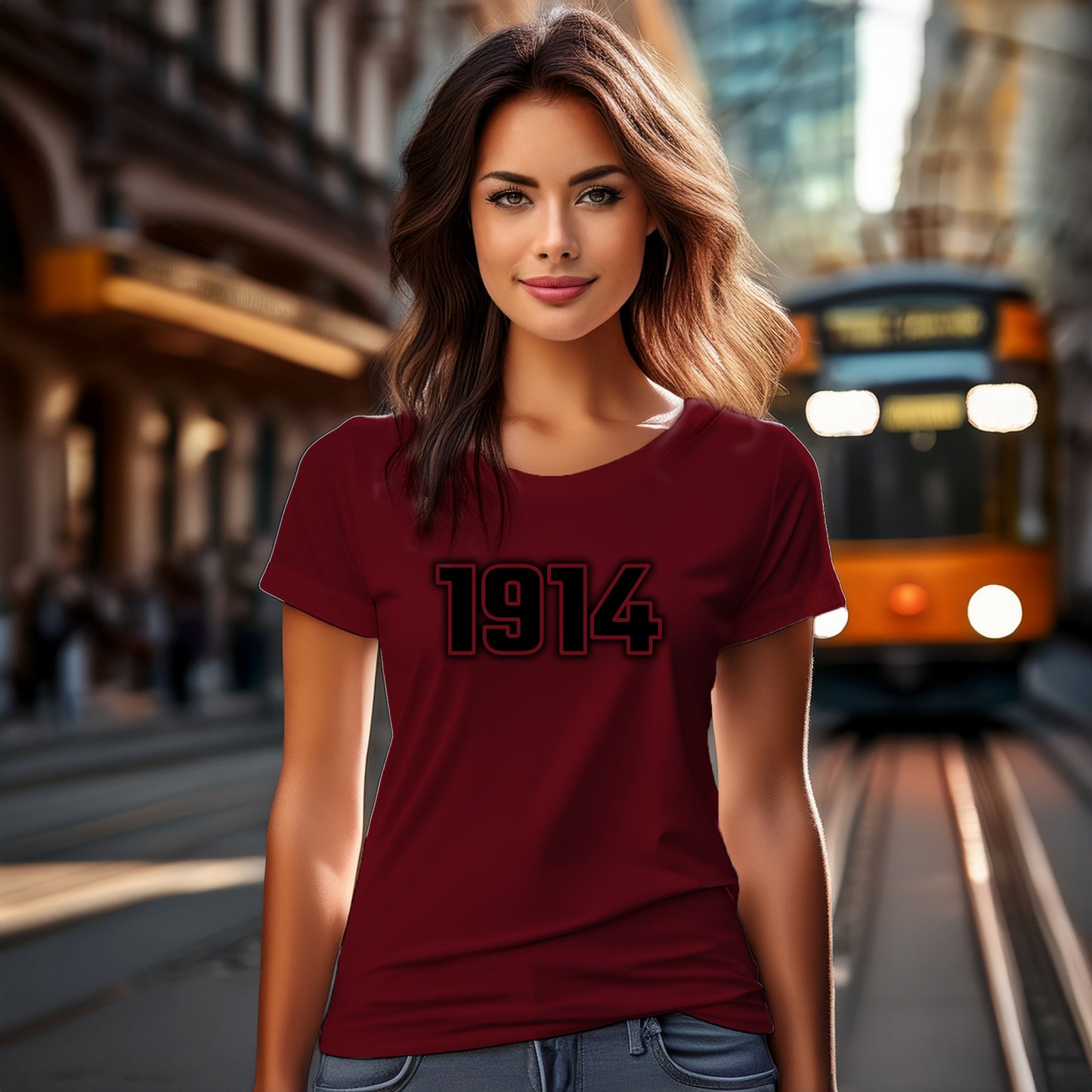 1914 Year Women T-Shirt (Maroon)