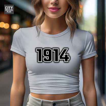1914 Vintage Birth Year Women Crop Top | City Posters Plus