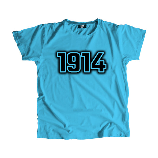 1914 Vintage Heritage Year Men Unisex T-Shirt (Sky Blue)