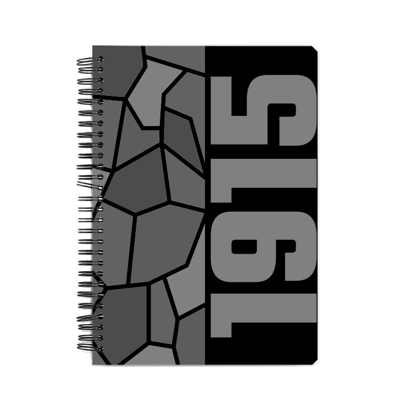 1915 Year Notebook (Black, A5 Size, 100 Pages, Ruled)