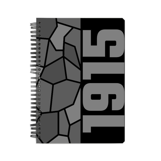 1915 Year Notebook (Black, A5 Size, 100 Pages, Ruled)