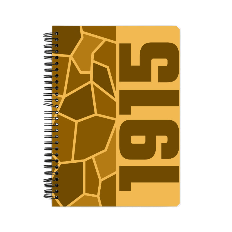 1915 Year Notebook (Golden Yellow, A5 Size, 100 Pages, Ruled)