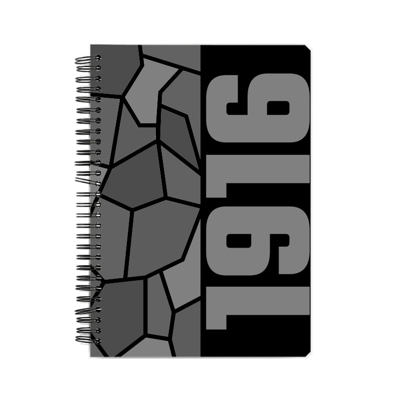 1916 Year Notebook (Black, A5 Size, 100 Pages, Ruled)