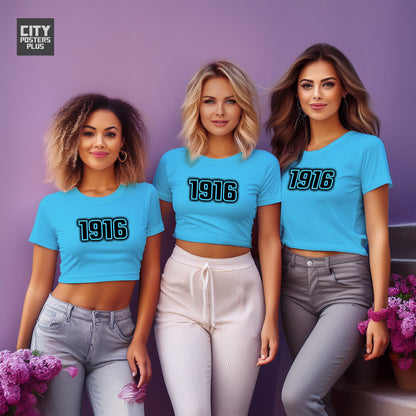 1916 Vintage Birth Year Women Crop Top | City Posters Plus
