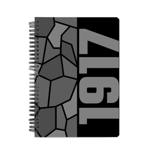 1917 Year Notebook (Black, A5 Size, 100 Pages, Ruled)