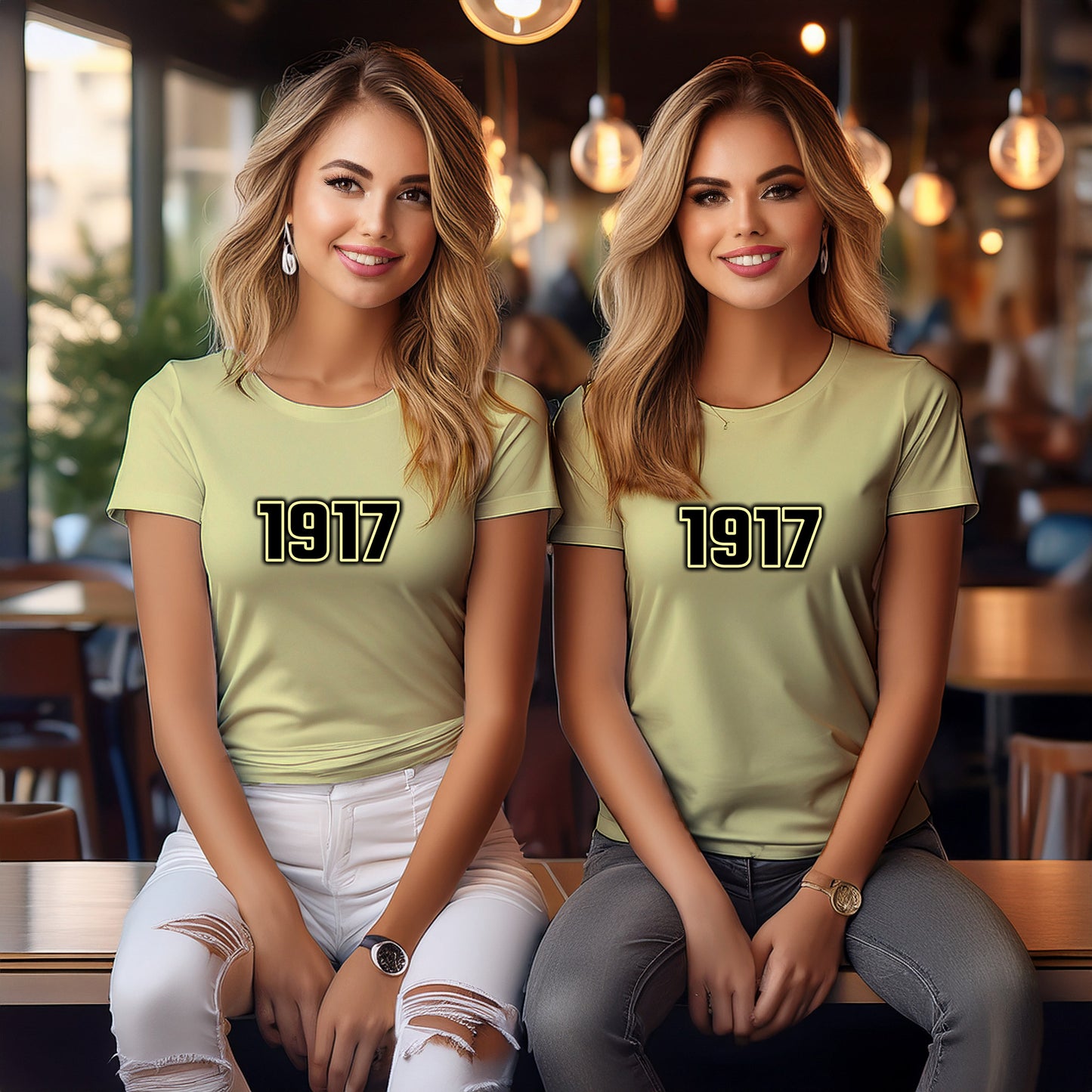 1917 Year Women T-Shirt (Butter Yellow)