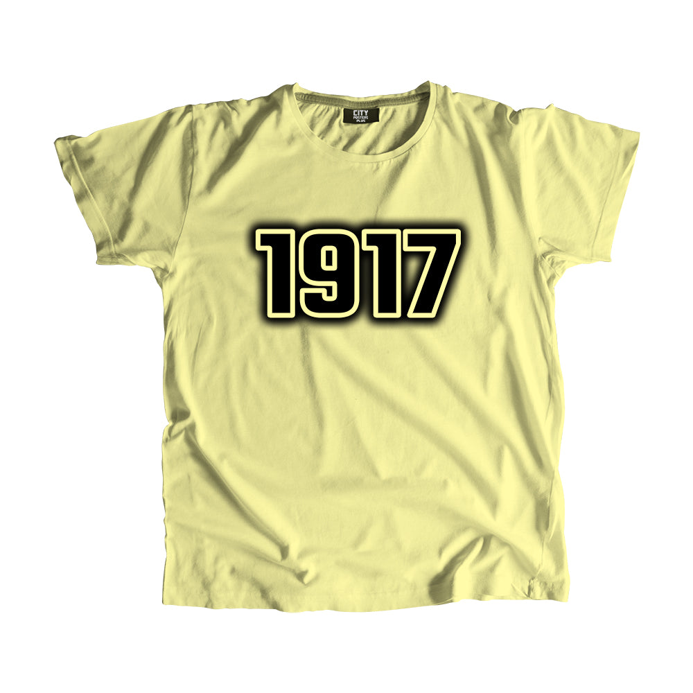 1917 Vintage Heritage Year Men Unisex T-Shirt (Butter Yellow)