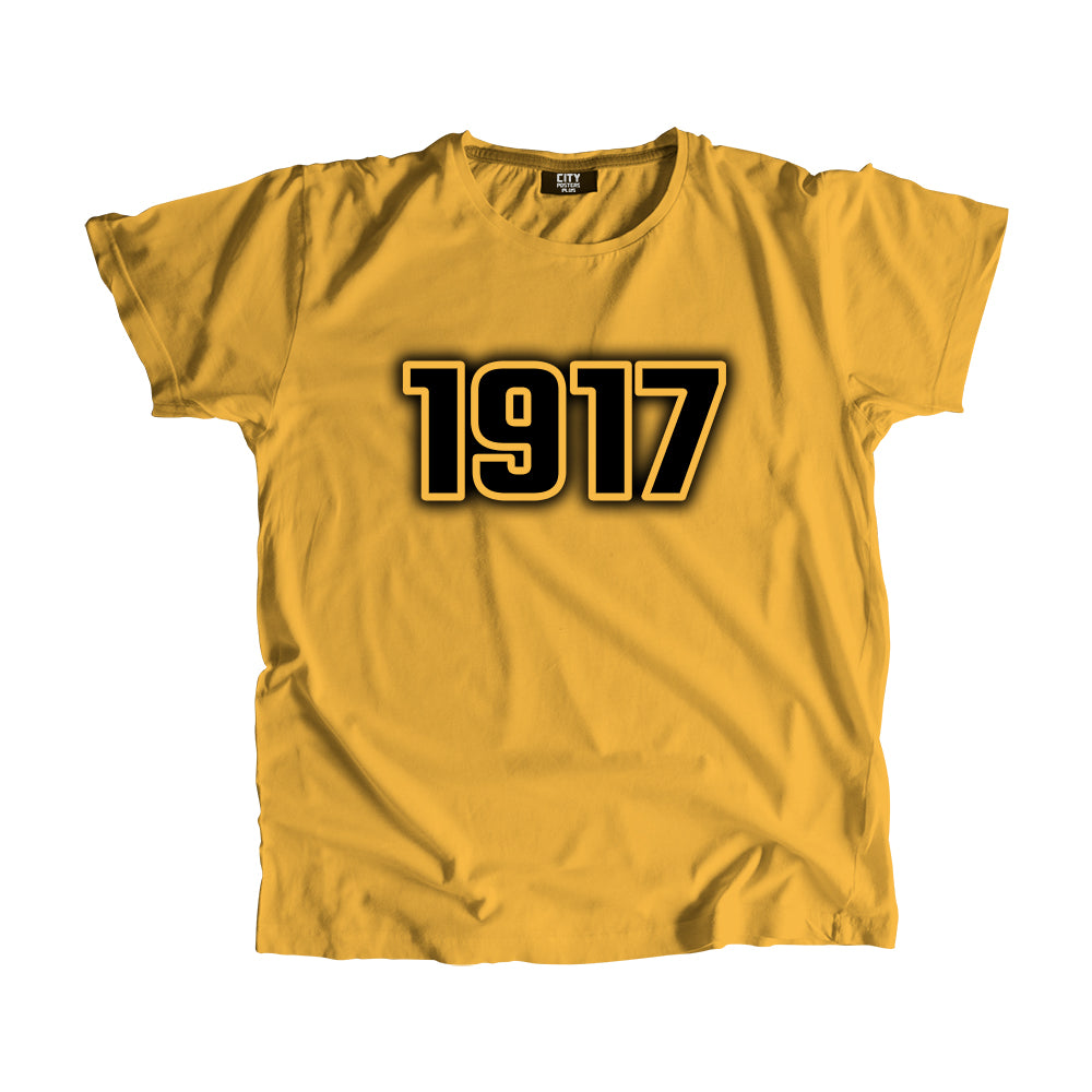 1917 Year Men Unisex T-Shirt (Golden Yellow)