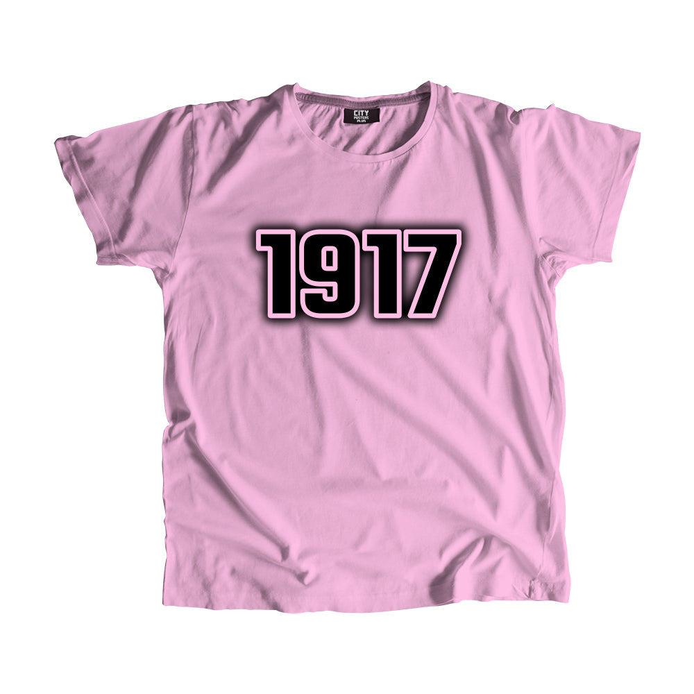 1917 Vintage Heritage Year Men Unisex T-Shirt (Light Pink)