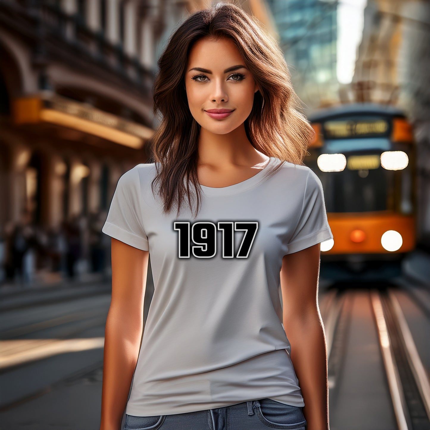 1917 Year Women T-Shirt (Melange Grey)