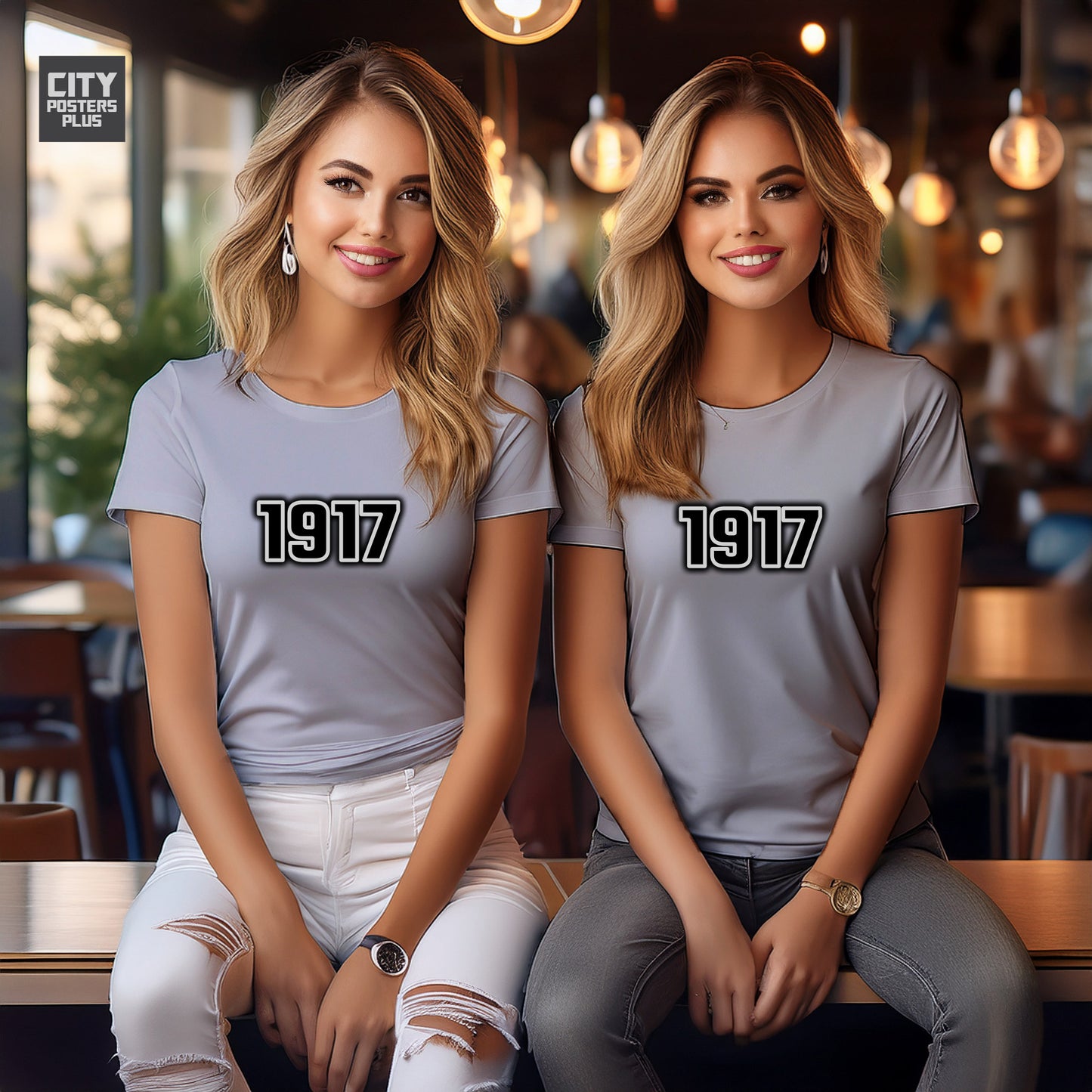 1917 Year Women T-Shirt (Melange Grey)