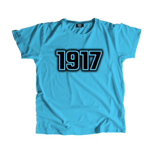 1917 Vintage Heritage Year Men Unisex T-Shirt (Sky Blue)