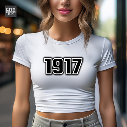 1917 Vintage Birth Year Women Crop Top | City Posters Plus