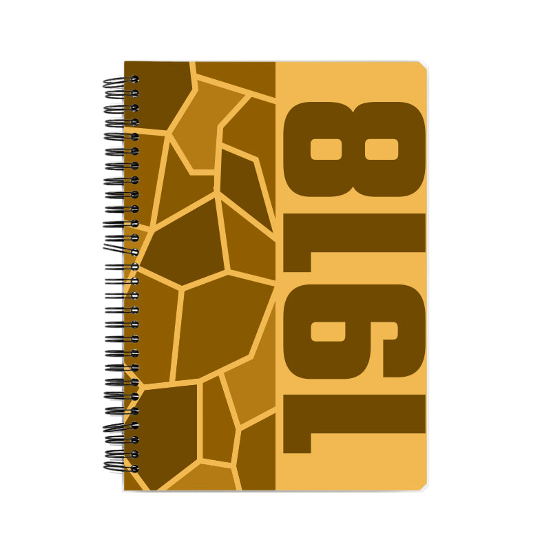 1918 Year Notebook (Golden Yellow, A5 Size, 100 Pages, Ruled)