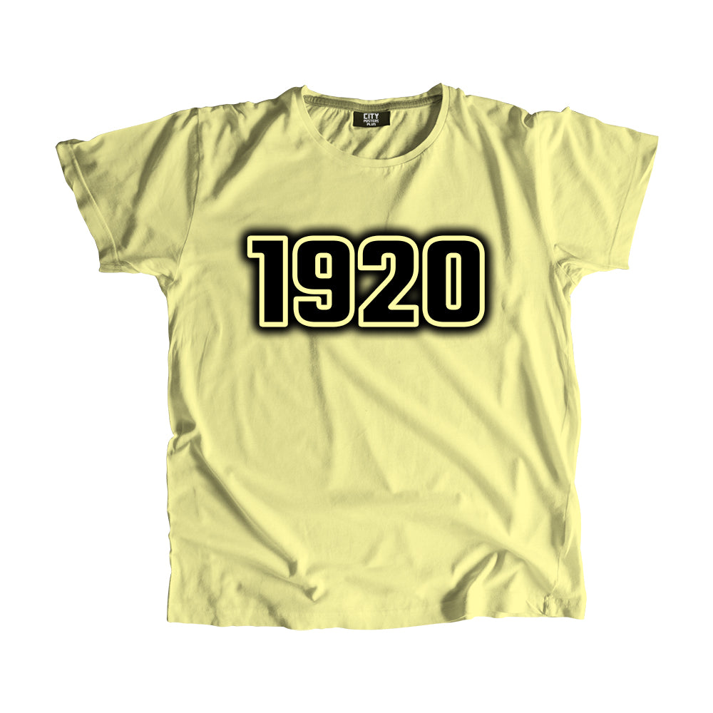1920 Year Men Unisex T-Shirt (Butter Yellow)