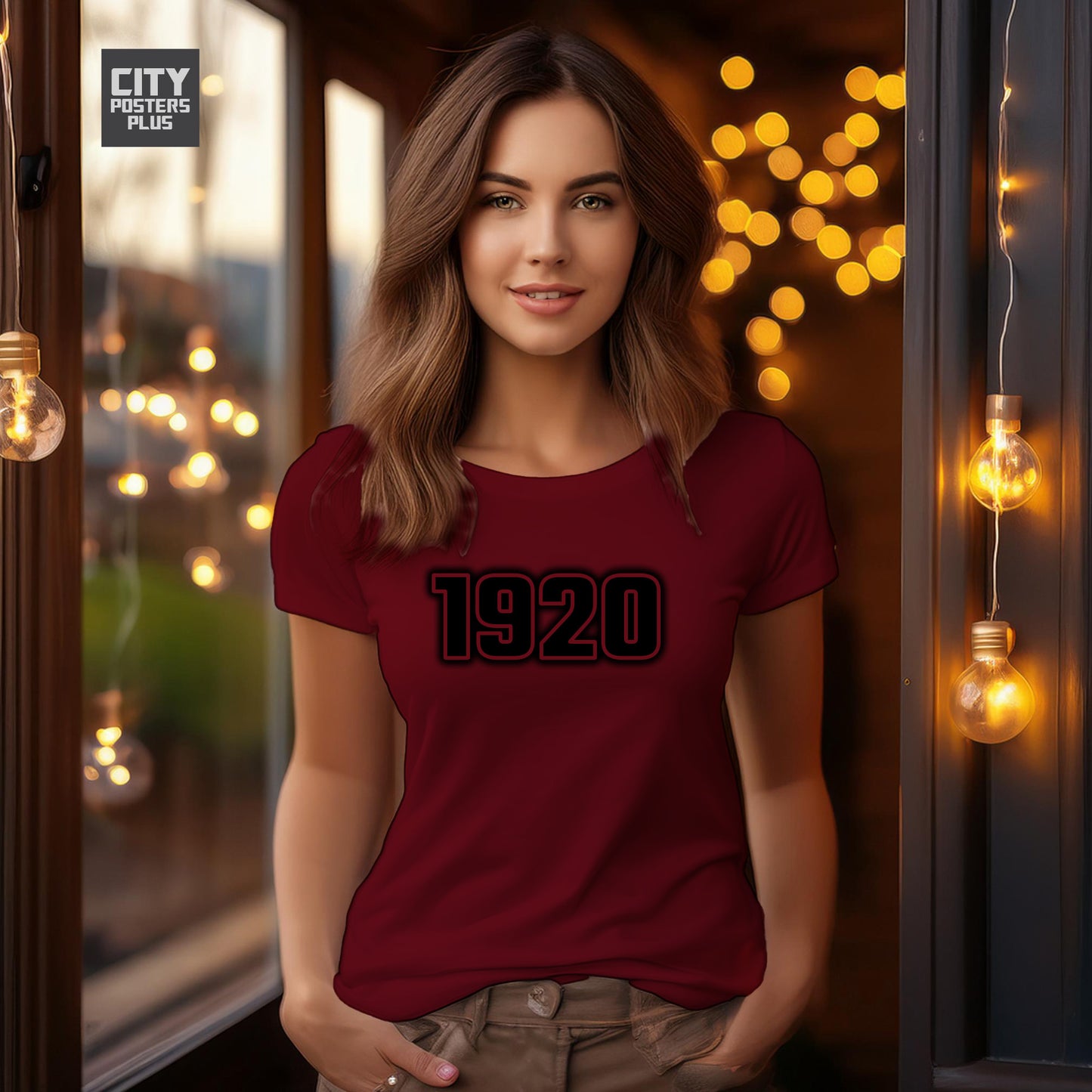 1920 Year Women T-Shirt (Maroon)