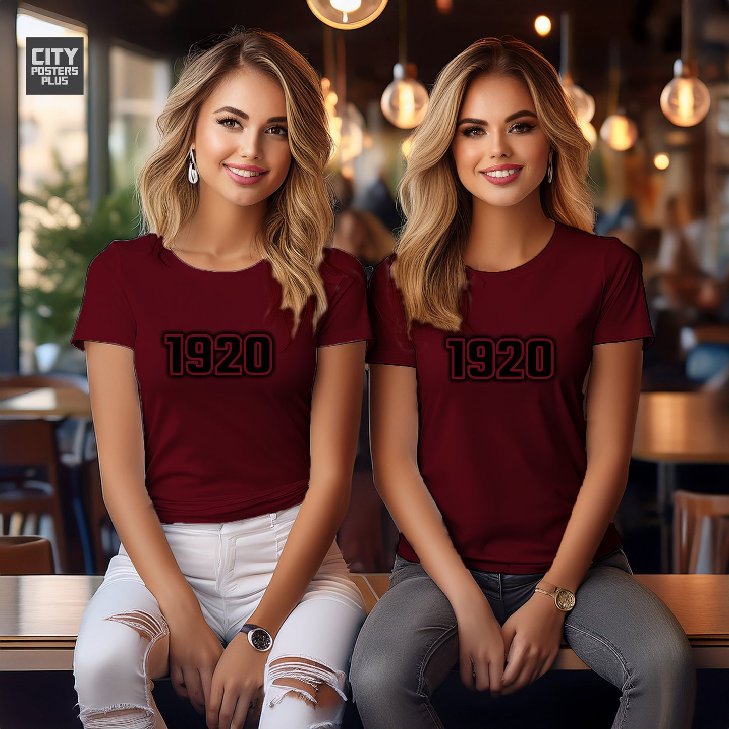 1920 Year Women T-Shirt (Maroon)