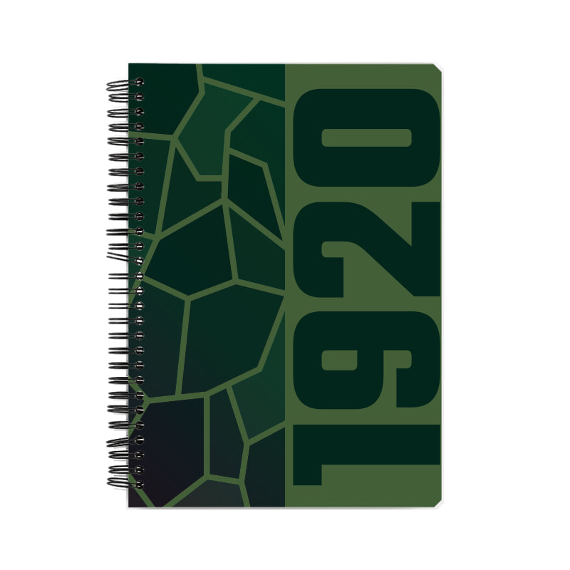 1920 Year Notebook (Olive Green, A5 Size, 100 Pages, Ruled)