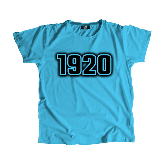 1920 Vintage Heritage Year Men Unisex T-Shirt (Sky Blue)