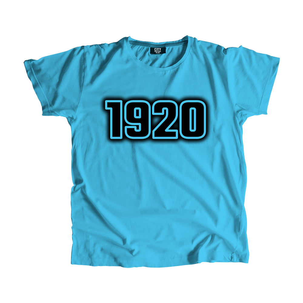 1920 Year Men Unisex T-Shirt (Sky Blue)