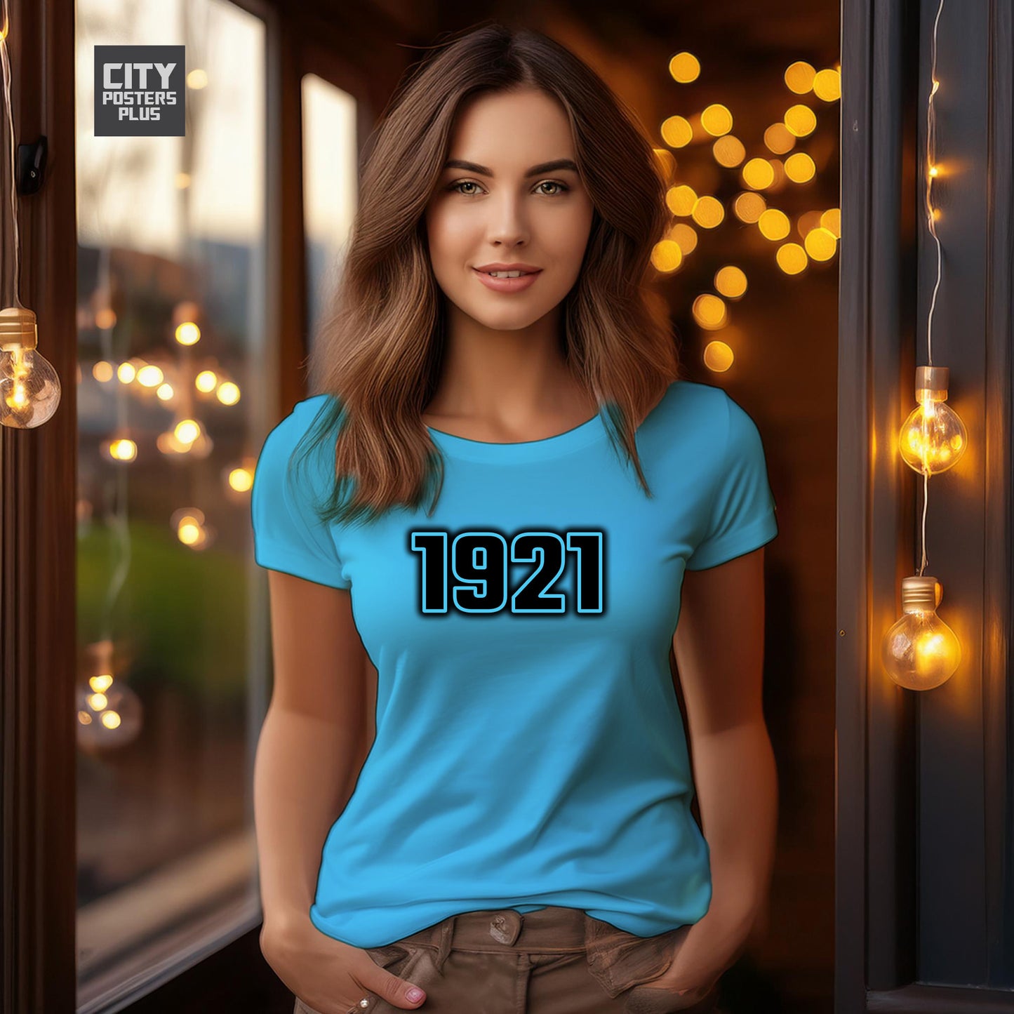 1921 Year Women T-Shirt (Sky Blue)