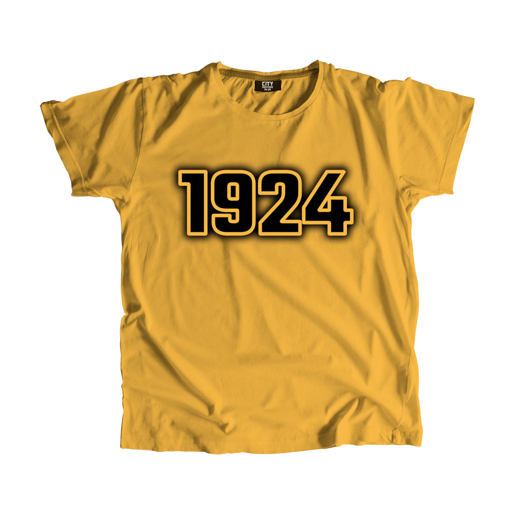 1924 Vintage Heritage Year Men Unisex T-Shirt (Golden Yellow)