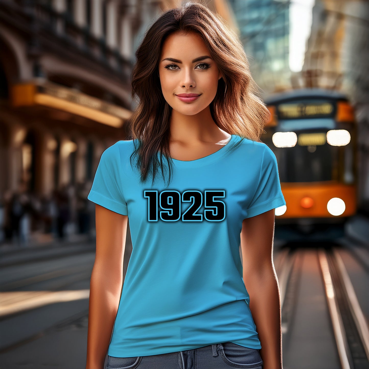 1925 Year Women T-Shirt (Sky Blue)