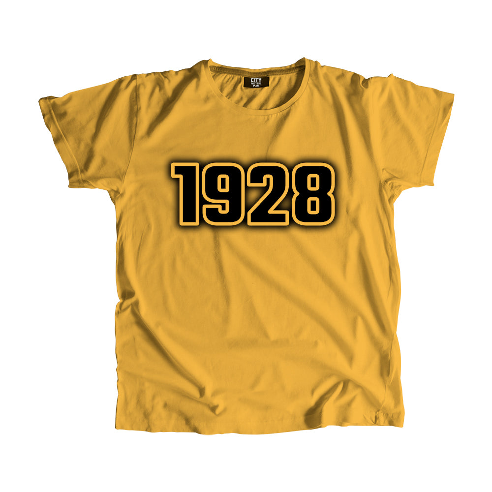 1928 Year Men Unisex T-Shirt (Golden Yellow)