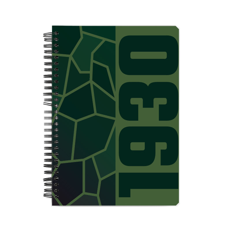 1930 Year Notebook (Olive Green, A5 Size, 100 Pages, Ruled)