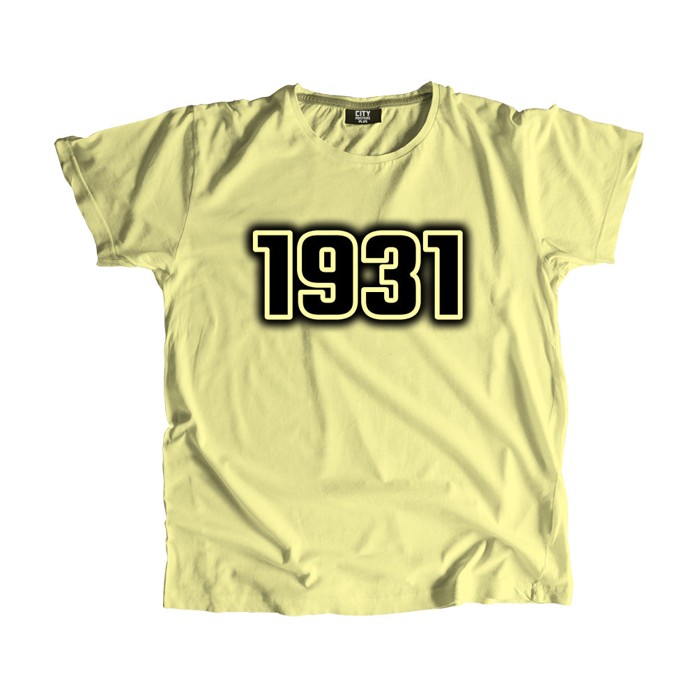 1931 Vintage Heritage Year Men Unisex T-Shirt (Butter Yellow)