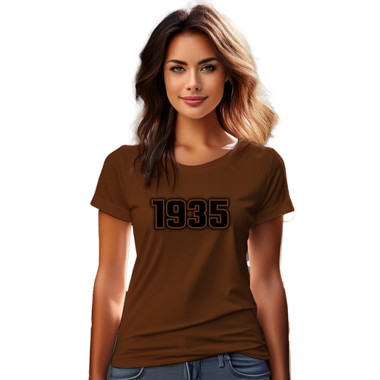 1935 Year Women T-Shirt (Brown)