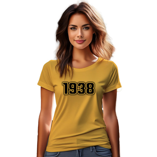1938 Year Women T-Shirt (Golden Yellow)