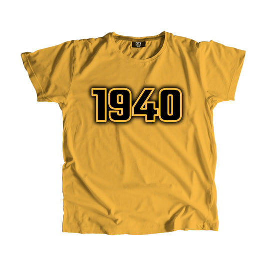1940 Year Men Unisex T-Shirt (Golden Yellow)