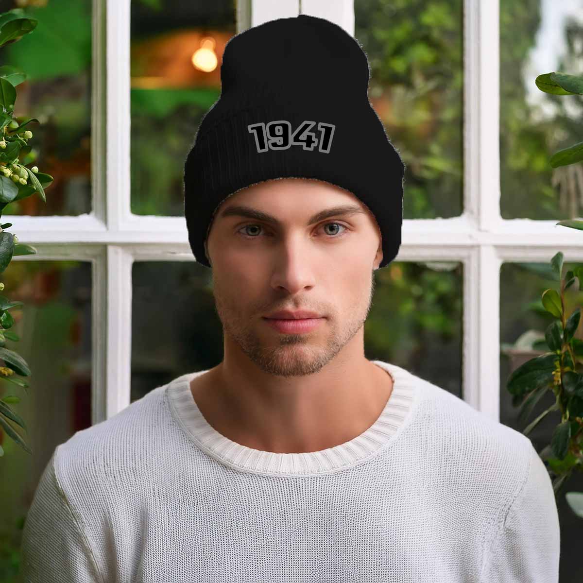 1941 Year Cuffed Beanie (Black)