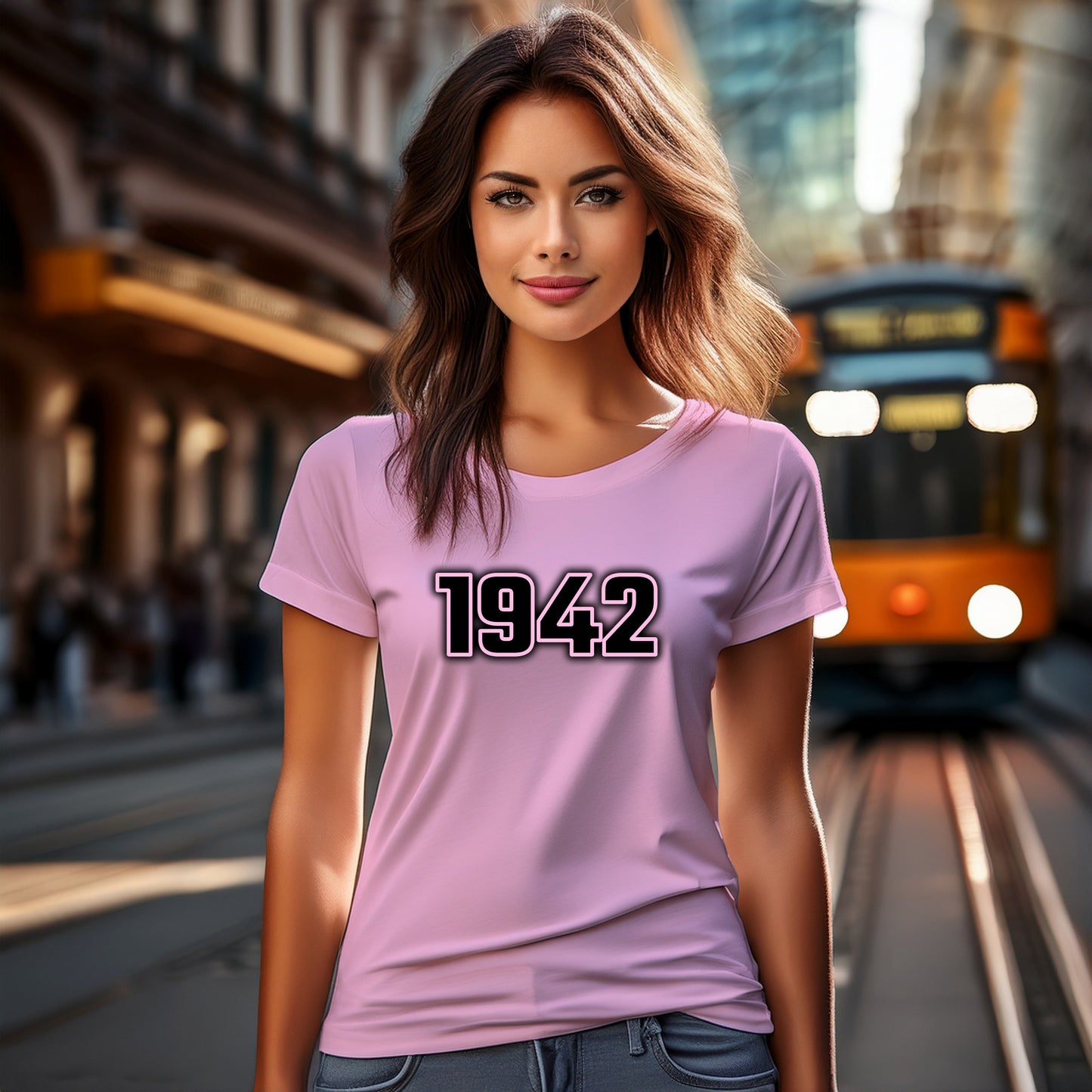 1942 Year Women T-Shirt (Light Pink)
