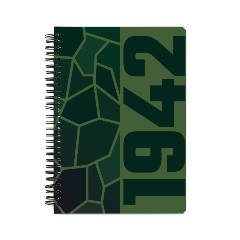 1942 Year Notebook (Olive Green, A5 Size, 100 Pages, Ruled)