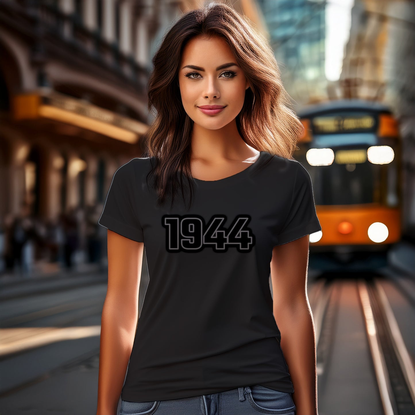 1944 Year Women T-Shirt (Black)