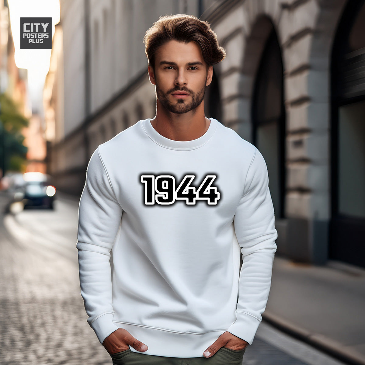 1944 Year Men Unisex Sweatshirt (White)