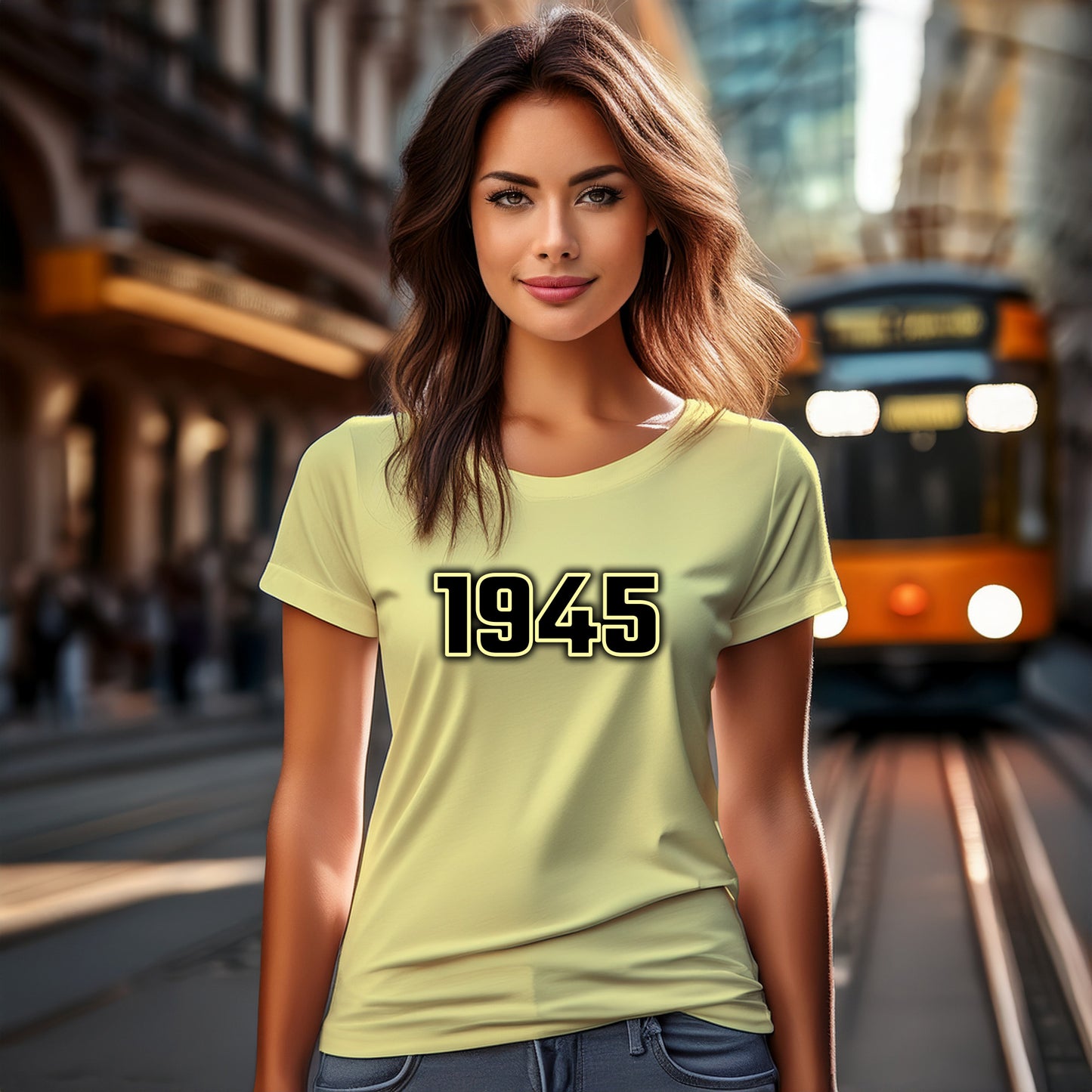 1945 Year Women T-Shirt (Butter Yellow)